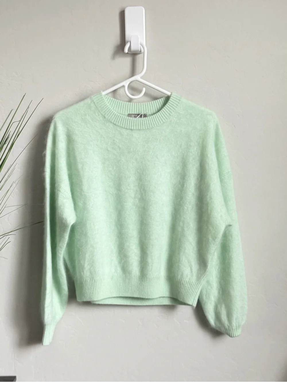 J.Crew 100% Brushed Cashmere Sweater Mint Green Relaxed NWT
